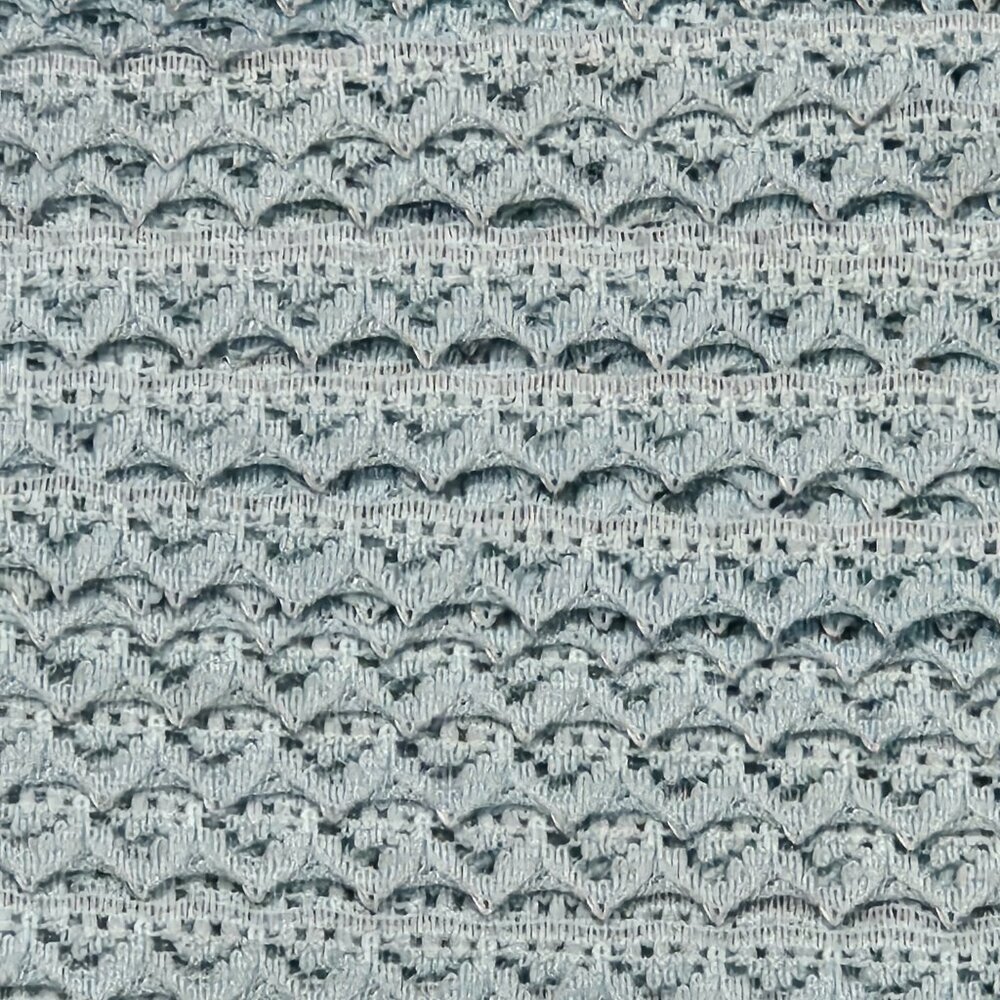 Aqua Blue/Green Scalloped Raschel Lace Edging Trim - 5/16" x 6 Yards